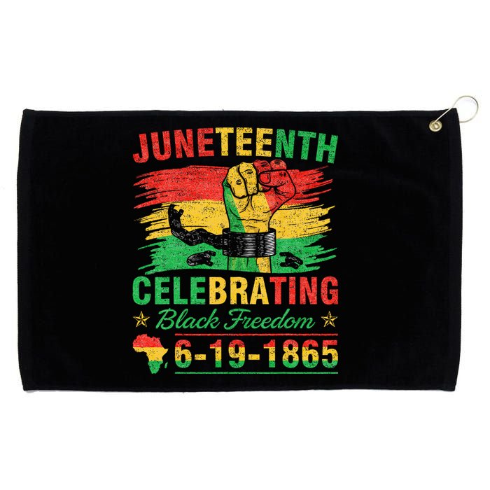 Juneteenth Breaking Every Chain Black  Grommeted Golf Towel