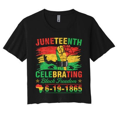 Juneteenth Breaking Every Chain Black  Crop Top