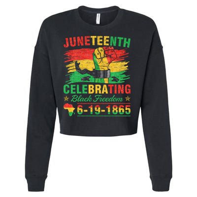 Juneteenth Breaking Every Chain Black  Cropped Pullover Crew