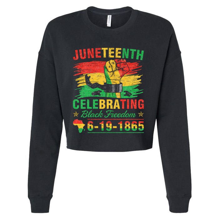 Juneteenth Breaking Every Chain Black  Cropped Pullover Crew