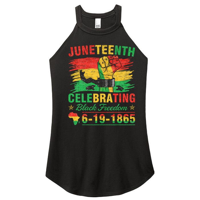 Juneteenth Breaking Every Chain Black  Women's Perfect Tri Rocker Tank