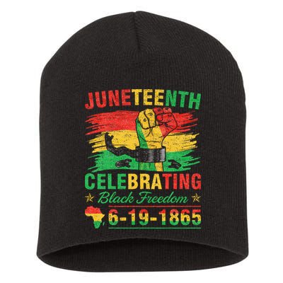 Juneteenth Breaking Every Chain Black  Short Acrylic Beanie