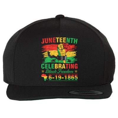 Juneteenth Breaking Every Chain Black  Wool Snapback Cap