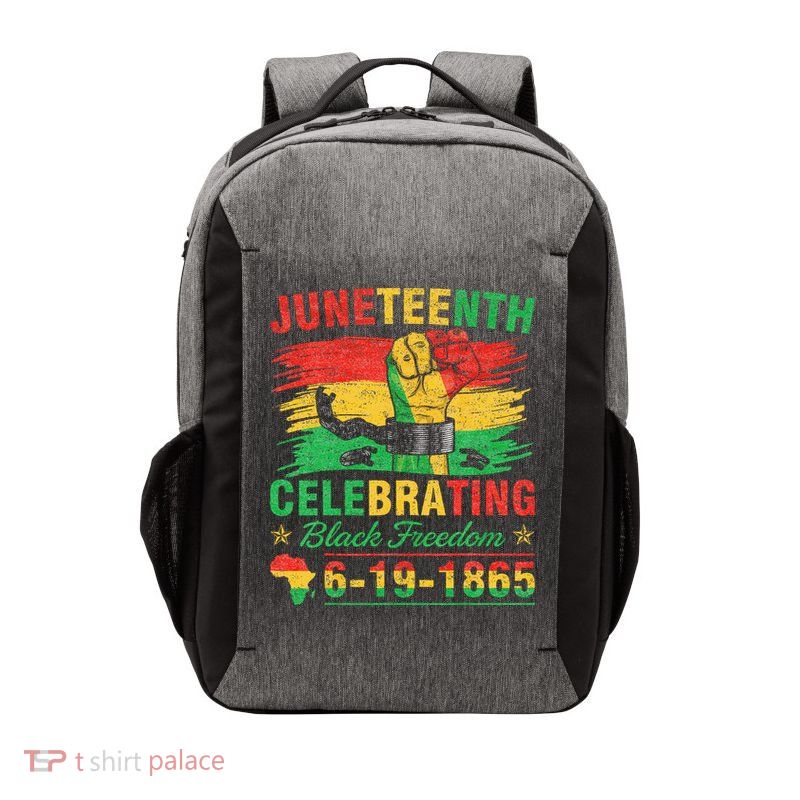 Juneteenth Breaking Every Chain Black  Vector Backpack
