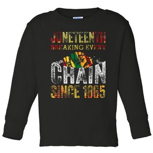 Juneteenth Breaking Every Chain Since 1865 Toddler Long Sleeve Shirt