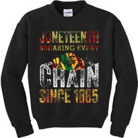 Juneteenth Breaking Every Chain Since 1865 Kids Sweatshirt