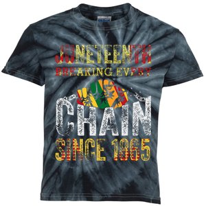 Juneteenth Breaking Every Chain Since 1865 Kids Tie-Dye T-Shirt