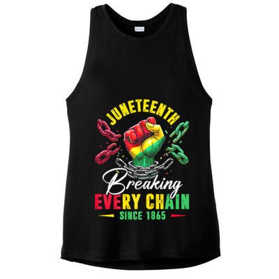 Juneteenth Breaking Every Chain Since 1865 Juneteenth Is My Independence Day Ladies PosiCharge Tri-Blend Wicking Tank