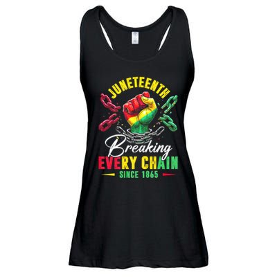 Juneteenth Breaking Every Chain Since 1865 Juneteenth Is My Independence Day Ladies Essential Flowy Tank