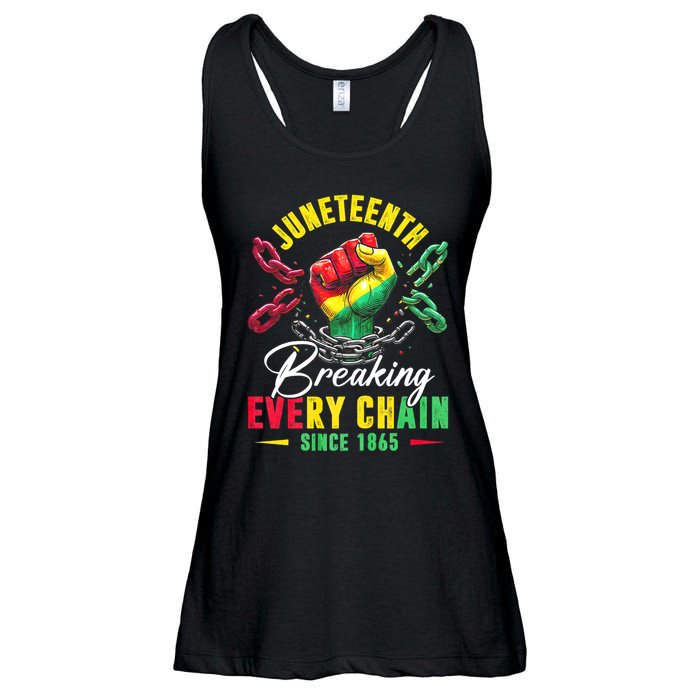 Juneteenth Breaking Every Chain Since 1865 Juneteenth Is My Independence Day Ladies Essential Flowy Tank