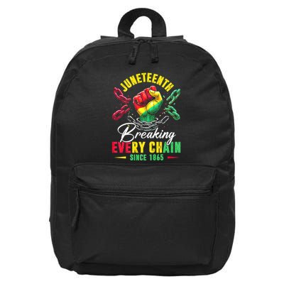 Juneteenth Breaking Every Chain Since 1865 Juneteenth Is My Independence Day 16 in Basic Backpack