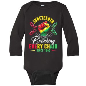 Juneteenth Breaking Every Chain Since 1865 Juneteenth Is My Independence Day Baby Long Sleeve Bodysuit