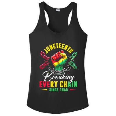 Juneteenth Breaking Every Chain Since 1865 Juneteenth Is My Independence Day Ladies PosiCharge Competitor Racerback Tank