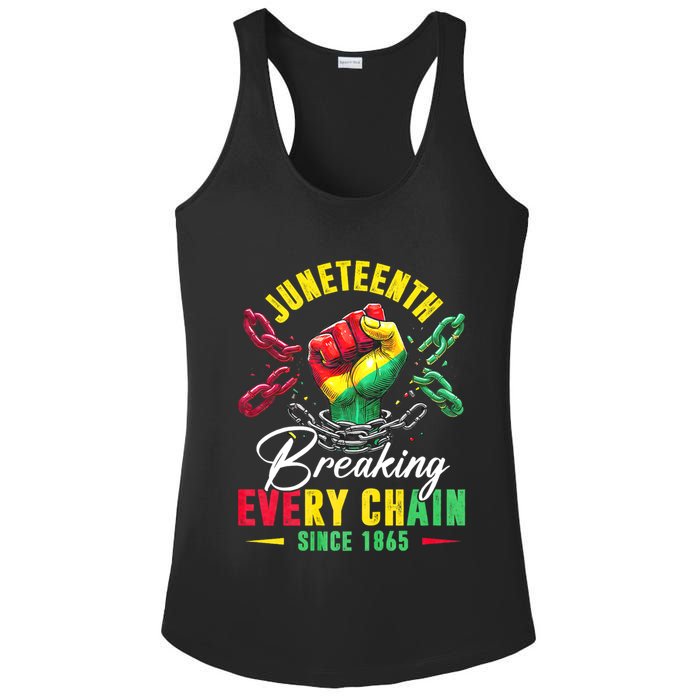 Juneteenth Breaking Every Chain Since 1865 Juneteenth Is My Independence Day Ladies PosiCharge Competitor Racerback Tank