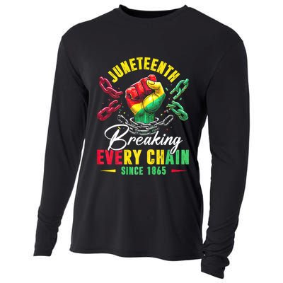 Juneteenth Breaking Every Chain Since 1865 Juneteenth Is My Independence Day Cooling Performance Long Sleeve Crew