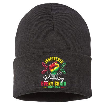 Juneteenth Breaking Every Chain Since 1865 Juneteenth Is My Independence Day Sustainable Knit Beanie