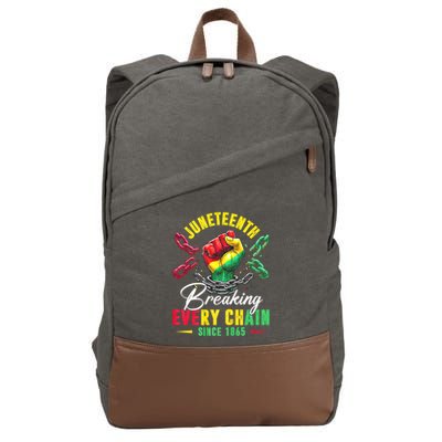 Juneteenth Breaking Every Chain Since 1865 Juneteenth Is My Independence Day Cotton Canvas Backpack