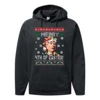 Joe Biden Easter Biden Ugly Christmas Performance Fleece Hoodie