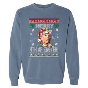 Joe Biden Easter Biden Ugly Christmas Garment-Dyed Sweatshirt