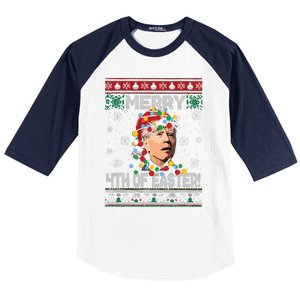 Joe Biden Easter Biden Ugly Christmas Baseball Sleeve Shirt