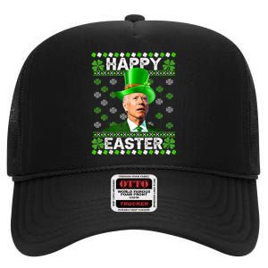 Joe Biden Easter Confused St Patricks Day Funny Biden High Crown Mesh Back Trucker Hat