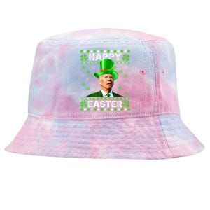 Joe Biden Easter Confused St Patricks Day Funny Biden Tie-Dyed Bucket Hat