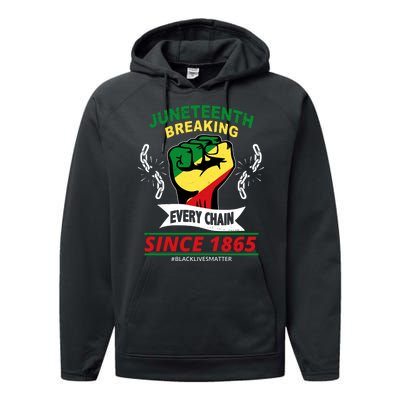 Juneteenth Breaking Every Chain Since 1865 Performance Fleece Hoodie