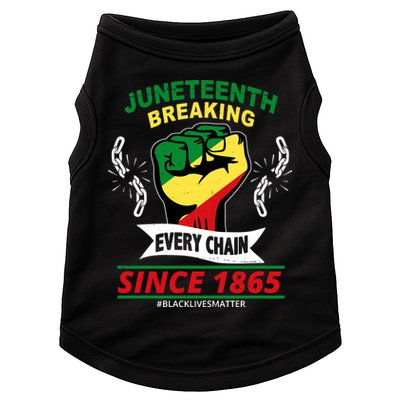 Juneteenth Breaking Every Chain Since 1865 Doggie Tank