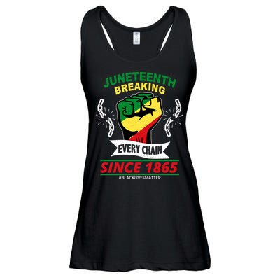 Juneteenth Breaking Every Chain Since 1865 Ladies Essential Flowy Tank