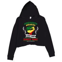 Juneteenth Breaking Every Chain Since 1865 Crop Fleece Hoodie