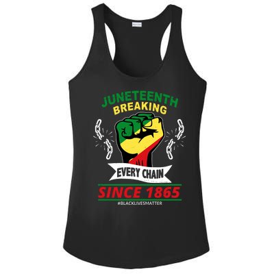 Juneteenth Breaking Every Chain Since 1865 Ladies PosiCharge Competitor Racerback Tank