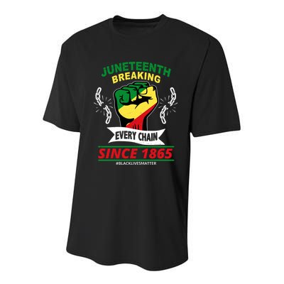 Juneteenth Breaking Every Chain Since 1865 Youth Performance Sprint T-Shirt