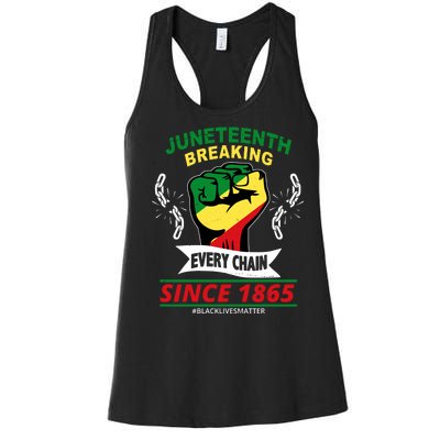 Juneteenth Breaking Every Chain Since 1865 Women's Racerback Tank