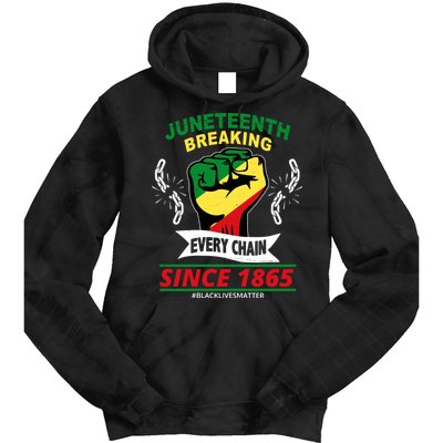 Juneteenth Breaking Every Chain Since 1865 Tie Dye Hoodie