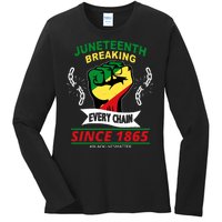 Juneteenth Breaking Every Chain Since 1865 Ladies Long Sleeve Shirt