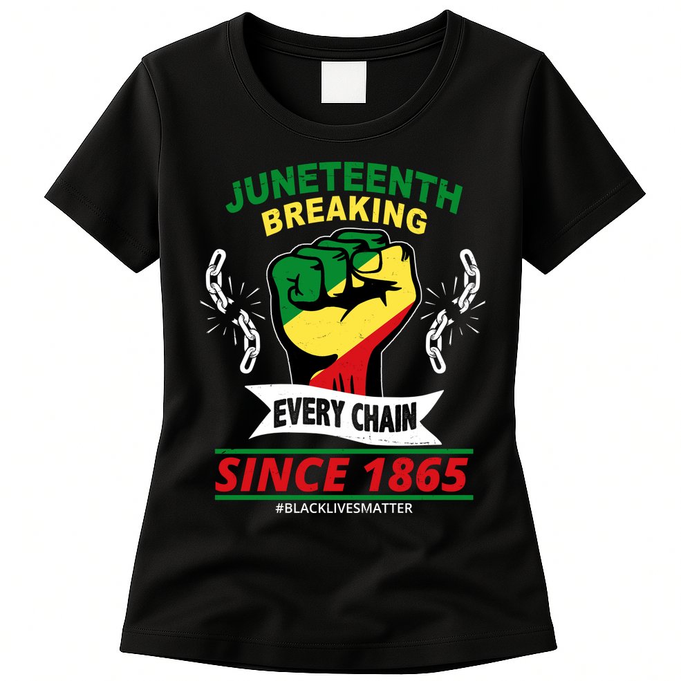 Juneteenth Breaking Every Chain Since 1865 Womens T-Shirt