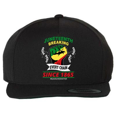 Juneteenth Breaking Every Chain Since 1865 Wool Snapback Cap