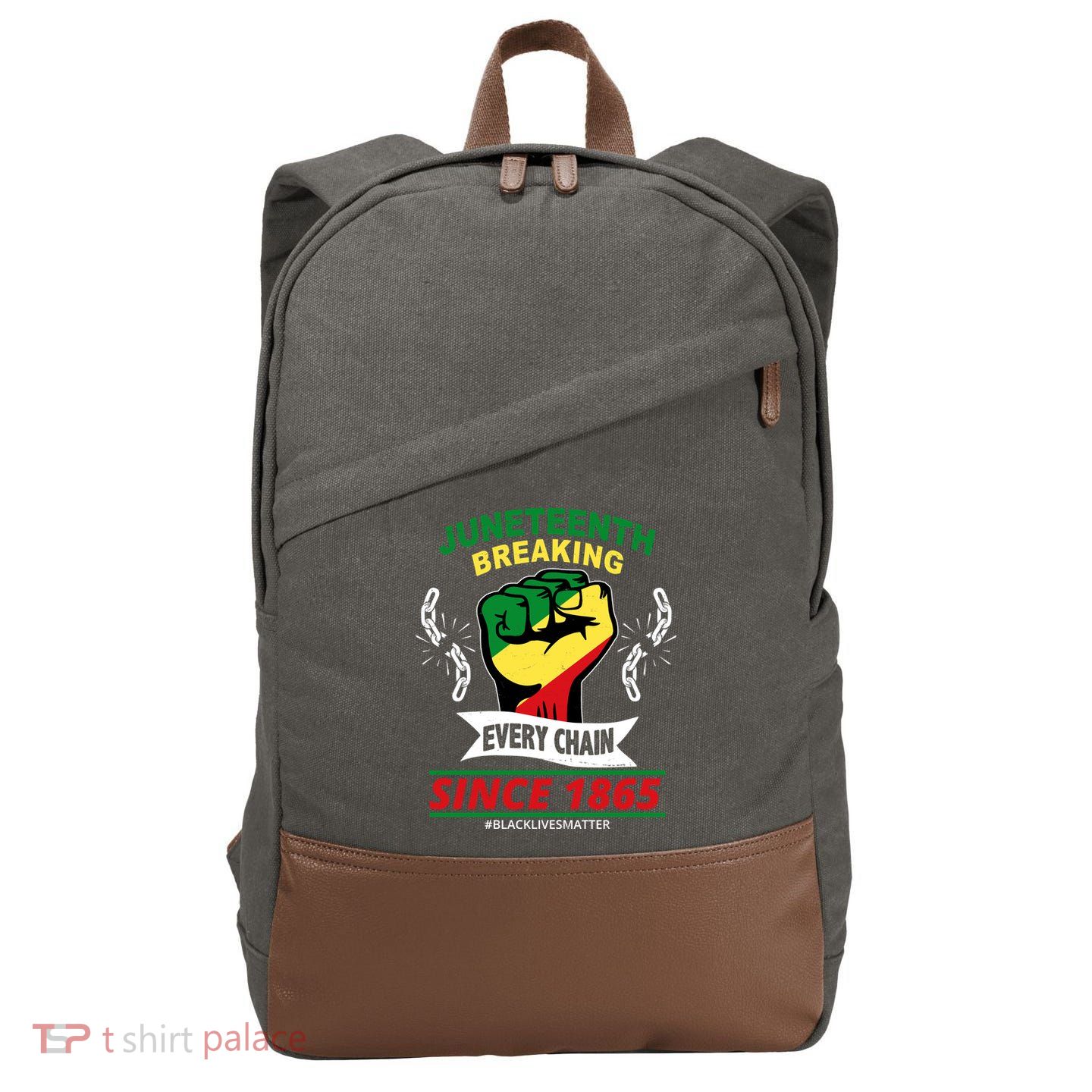 Juneteenth Breaking Every Chain Since 1865 Cotton Canvas Backpack