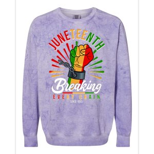 Juneteenth Breaking Every Chain Since 1865 Colorblast Crewneck Sweatshirt