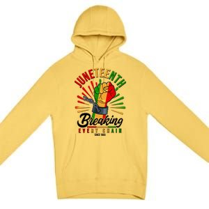 Juneteenth Breaking Every Chain Since 1865 Premium Pullover Hoodie