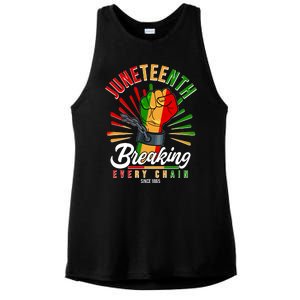 Juneteenth Breaking Every Chain Since 1865 Ladies PosiCharge Tri-Blend Wicking Tank