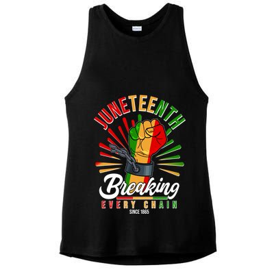 Juneteenth Breaking Every Chain Since 1865 Ladies PosiCharge Tri-Blend Wicking Tank