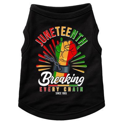 Juneteenth Breaking Every Chain Since 1865 Doggie Tank