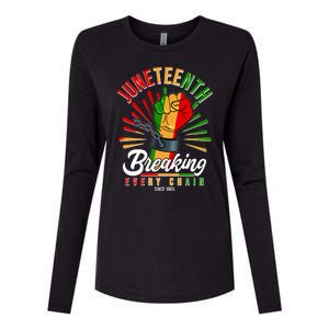 Juneteenth Breaking Every Chain Since 1865 Womens Cotton Relaxed Long Sleeve T-Shirt