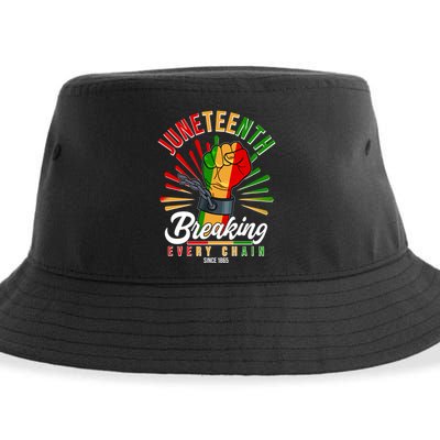 Juneteenth Breaking Every Chain Since 1865 Sustainable Bucket Hat