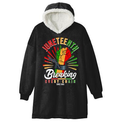 Juneteenth Breaking Every Chain Since 1865 Hooded Wearable Blanket