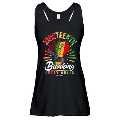Juneteenth Breaking Every Chain Since 1865 Ladies Essential Flowy Tank