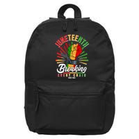 Juneteenth Breaking Every Chain Since 1865 16 in Basic Backpack