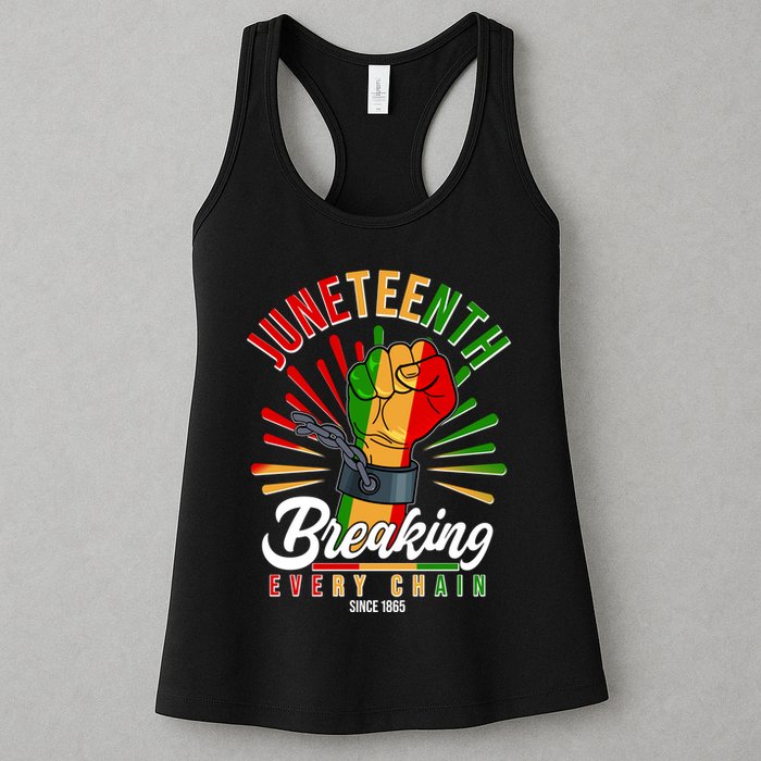 Juneteenth Breaking Every Chain Since 1865 Womens Tank Top