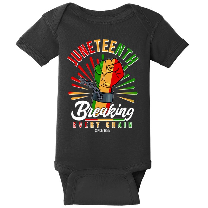 Juneteenth Breaking Every Chain Since 1865 Baby Bodysuit